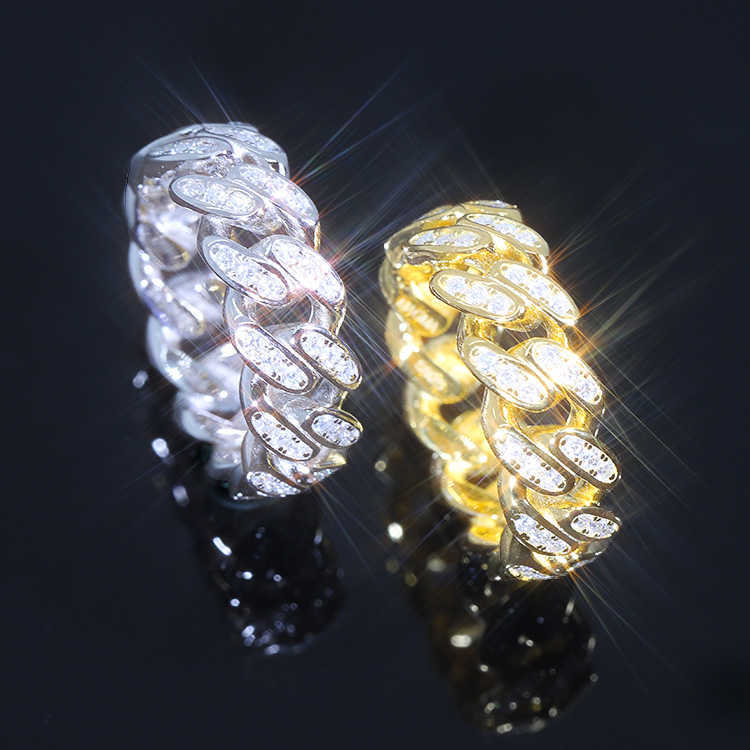 Ready To Ship Hiphop Star Fine Jewelry Iced Out Gold Plated S Sier VVS Moissanite Dia Cross Ring For Men Women