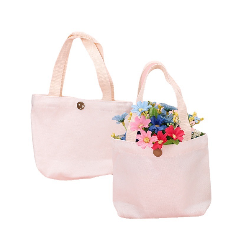 Solid Color Canvas Bag DIY Hand-painted Graffiti Handheld Shopping Bag Casual And Fashionable Women's Handbag
