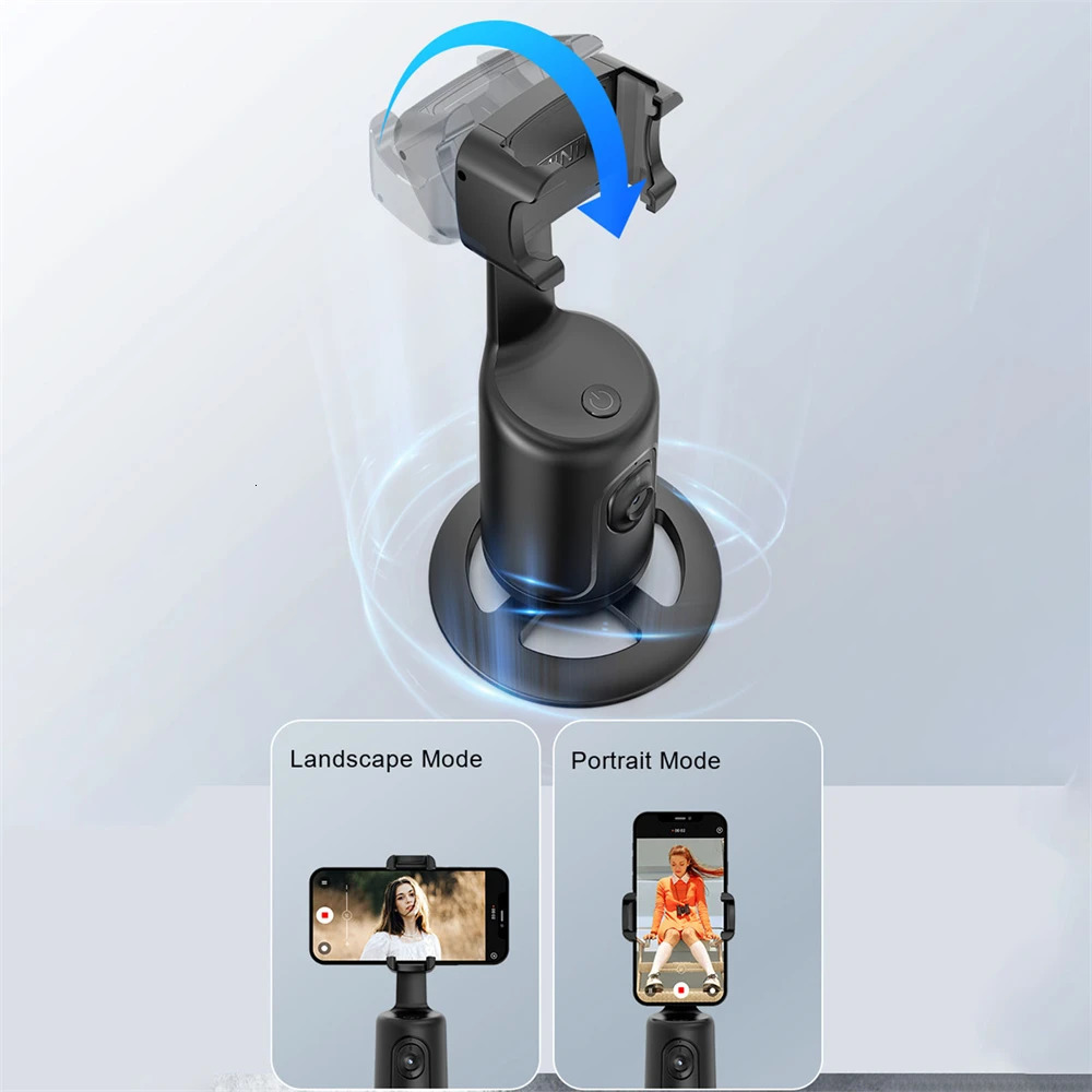 Auto Face Tracking 360Rotation Smart AI Phone Follow-Up Gimbal Stabilizer Selfie Stick Tripod for Cell Phone Video Vlog Live 240422