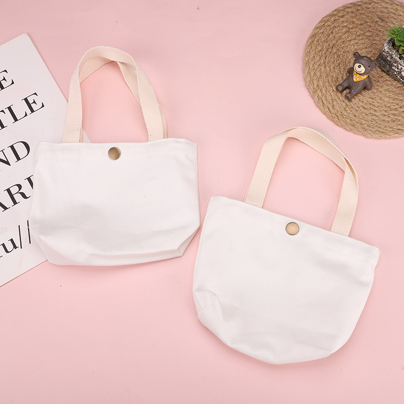 Solid Color Canvas Bag DIY Hand-painted Graffiti Handheld Shopping Bag Casual And Fashionable Women's Handbag