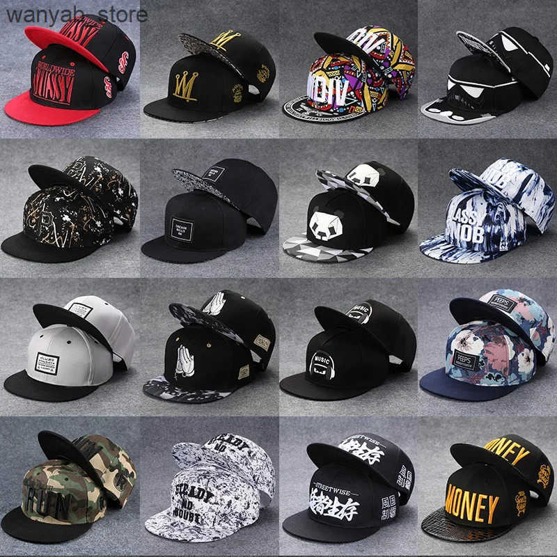 Ball Caps Hip hop hats can be worn in all seasons mens flat neck hats cool hats on the street womens outdoor sun hats L240910