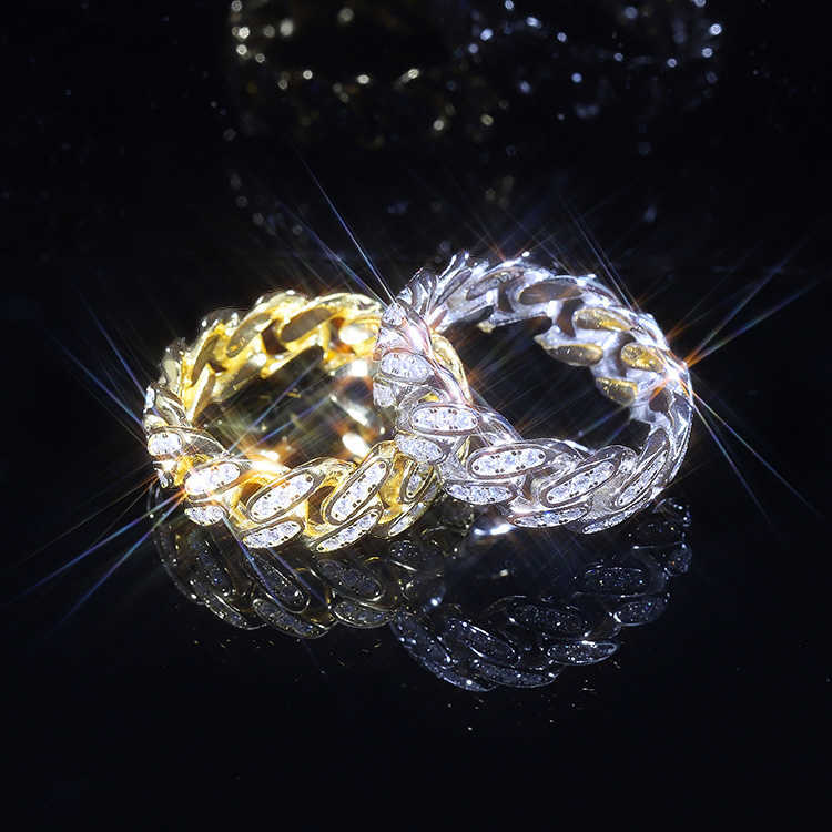 Ready To Ship Hiphop Star Fine Jewelry Iced Out Gold Plated S Sier VVS Moissanite Dia Cross Ring For Men Women