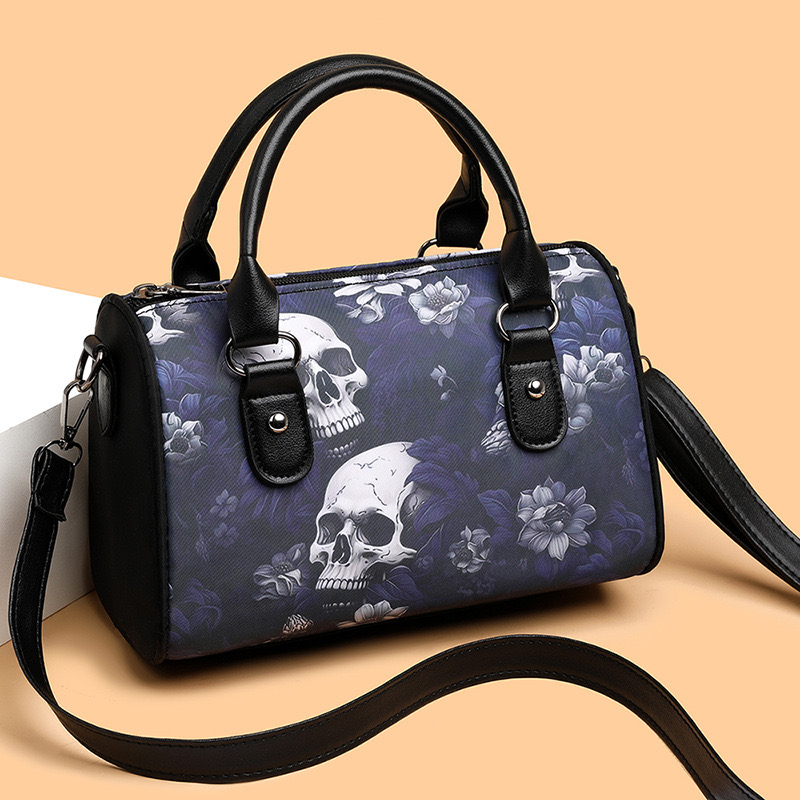 2025 new New trendy skull pillow bag, fashionable and personalized Oxford cloth handbag, large capacity crossbody zhanyishengli