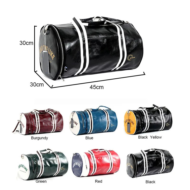 PU Sport Gym Bag Women Men Shoulder Bags Fitness Yoga Training Waterproof Travel Bag Handbag Daily Handbag Shoes Storage Pocket 240415
