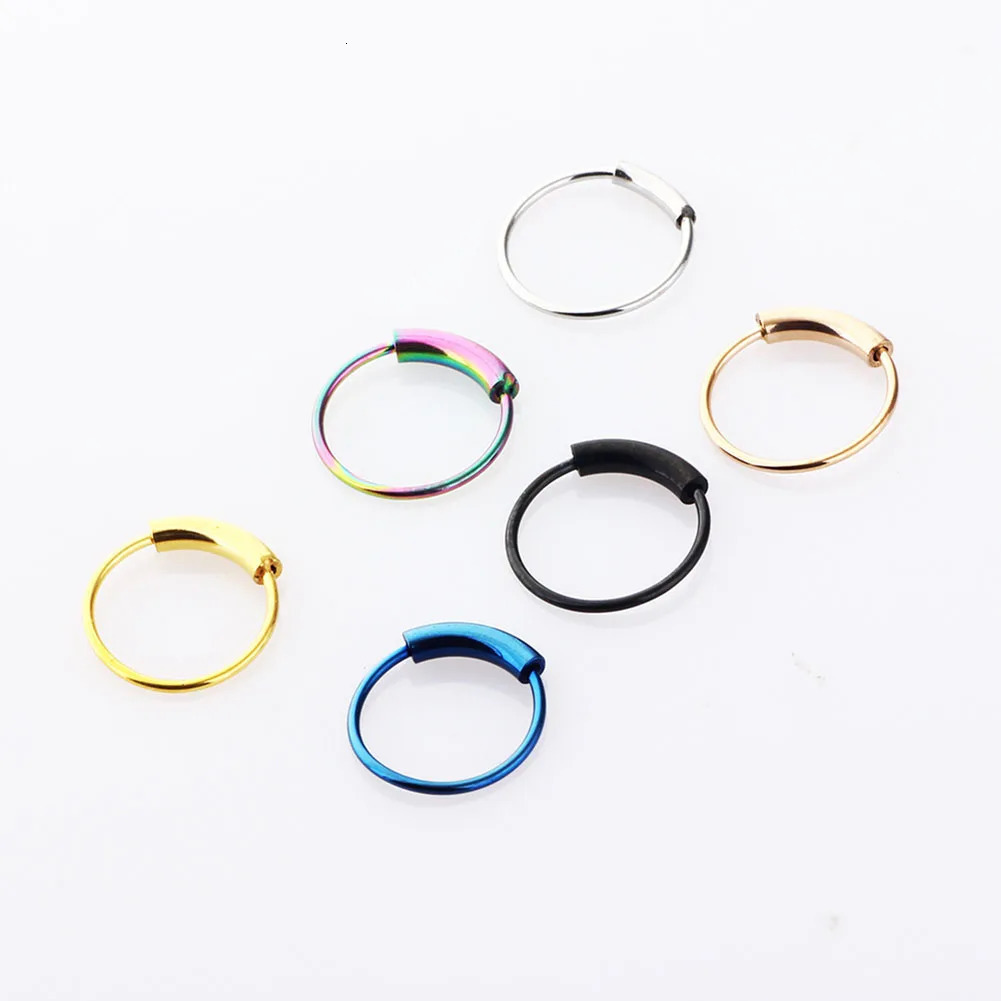 Fashion Steel Nose Hoop Ring Stud Punk Style Body Piercing Jewelry Lip Cartilage Tragus Helix Ear 241125