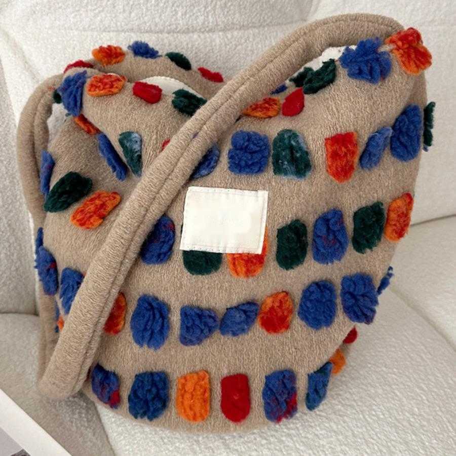 Plush Bucket Bag WoMens Bag New Cross Shoulder Bag Handheld Shoulder Bag Shopping Storage Bag Totes Handbags 241104