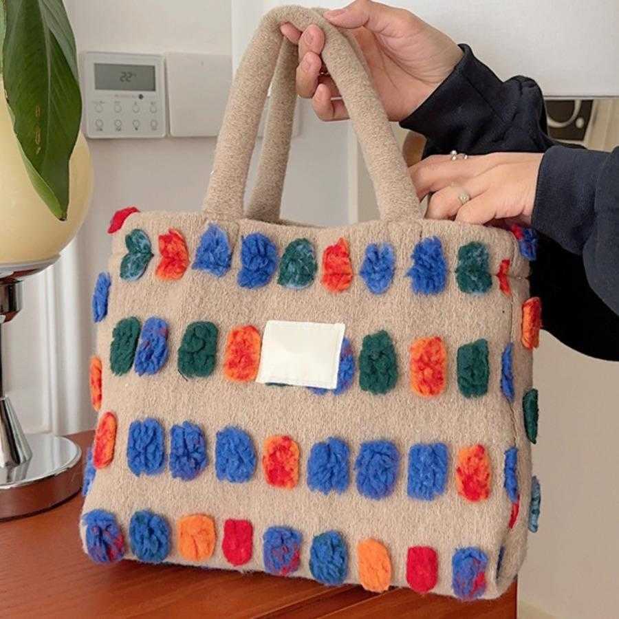 Plush Bucket Bag WoMens Bag New Cross Shoulder Bag Handheld Shoulder Bag Shopping Storage Bag Totes Handbags 241104