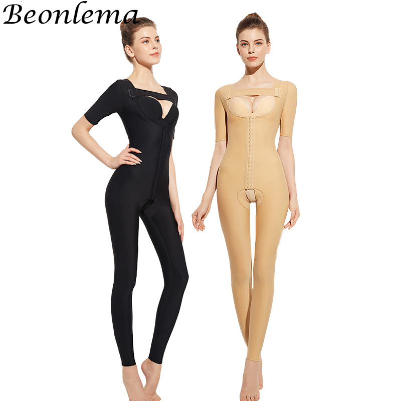 Women's Fas Colombianas Medical Grade Bodysuit Postpartum Full Body Shaper Snap Closure Shapewear Post Liposuction Corset