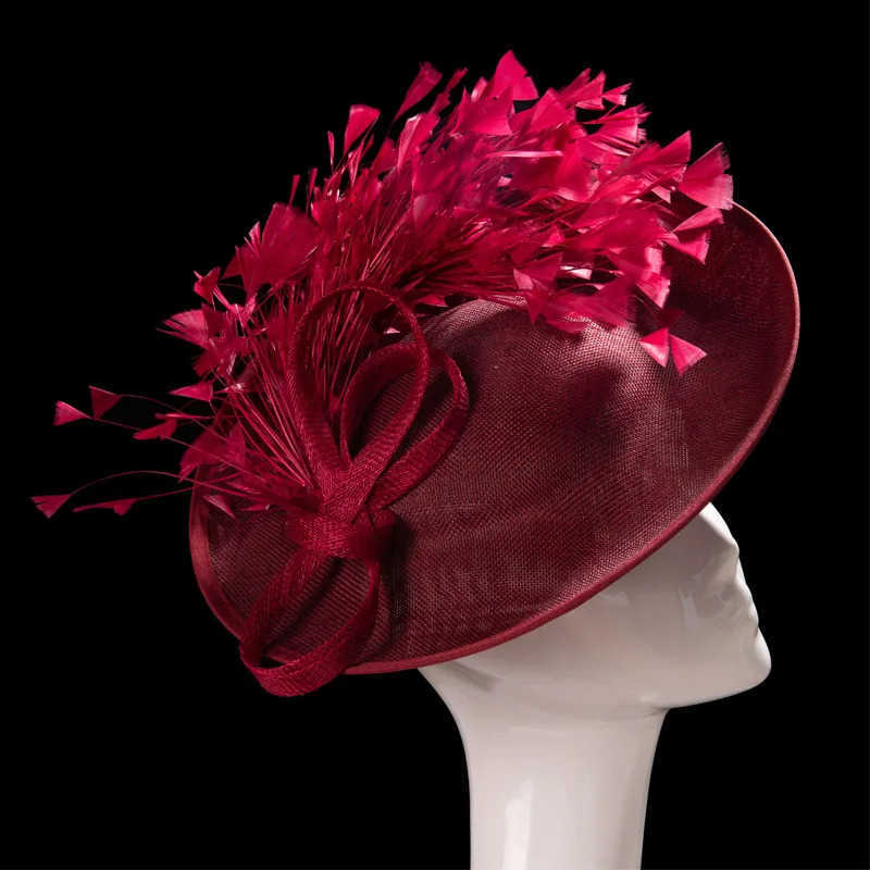 Wide Brim Hats Bucket Hats hats facinators Women Hat Summer Italy sinamay hat church hat Vintage Hepburn Fashion Hat Cloth Linen Blend Decorated Hat L