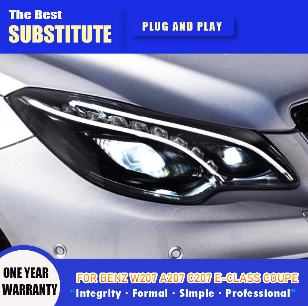 Car Styling for BENZ W207 A207 C207 E-Class Coupe LED Headlight 2009-20 17 DRL Turn Signal High Beam Angel Eye Projector Lens