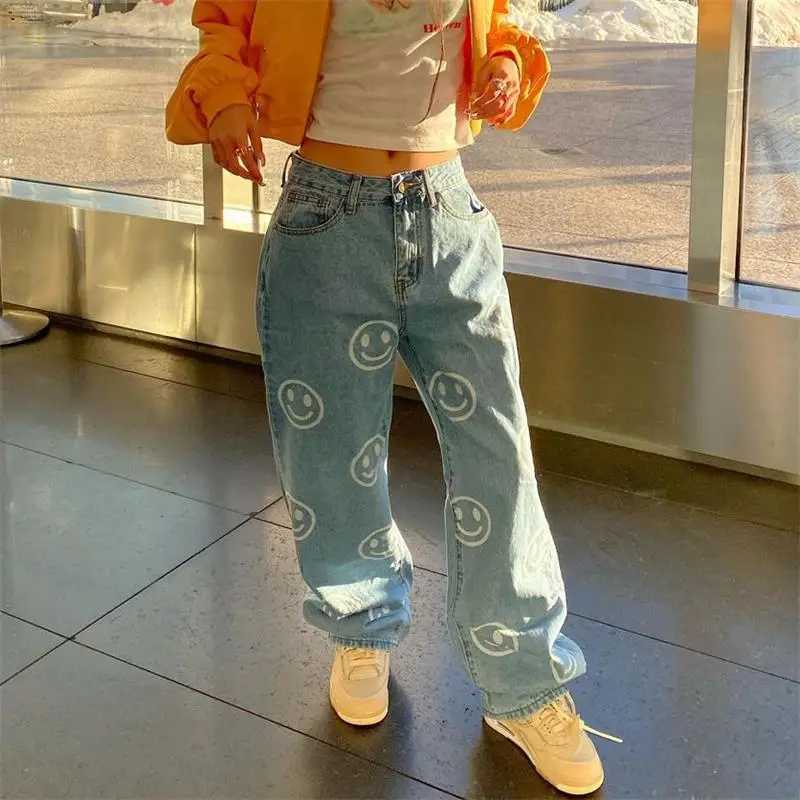 Women's Jeans Womens jeans spring and summer new straight leg high waist fashionable and trendy casual loose fit oversized jeans H241130