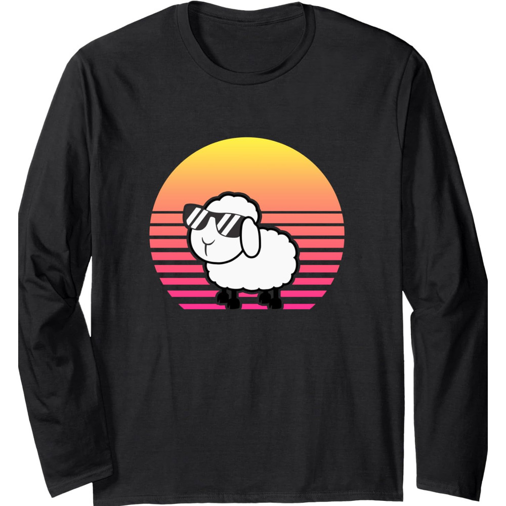 Long Sleeve Shirts for Men sweatshirt Vintage Retro Sheep, Sheep Lamb Farmer Streetwear Casual tops clothes Fashionable and cool