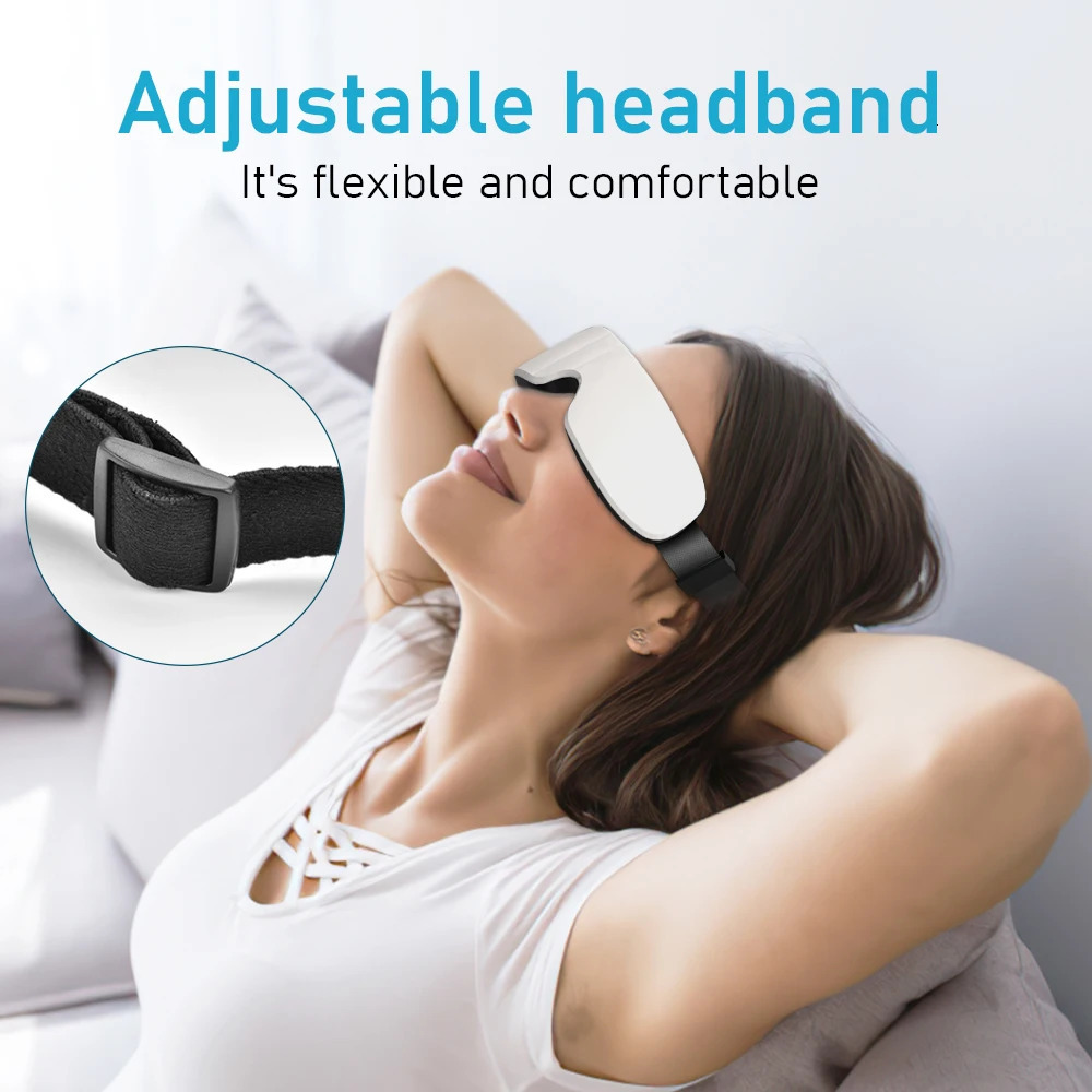 Heated Eye Massager With Bluetooth Music Vibration for Eye Relax Reduce Eye Strain Improve Sleep Smart Massage Eye Mask 240430