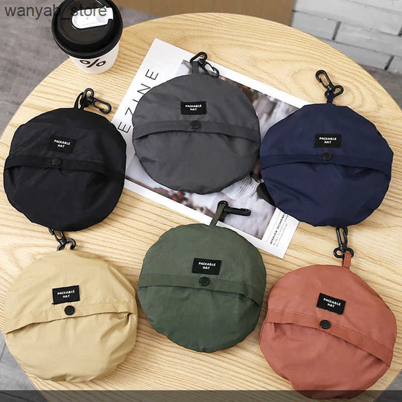 Wide Brim Hats Bucket New Quick-dry Foldable Drawstring Waterproof Women Men Cap Sunscreen Panama Sunhat Hiking Fishing Hat Fisherman Caps L240910