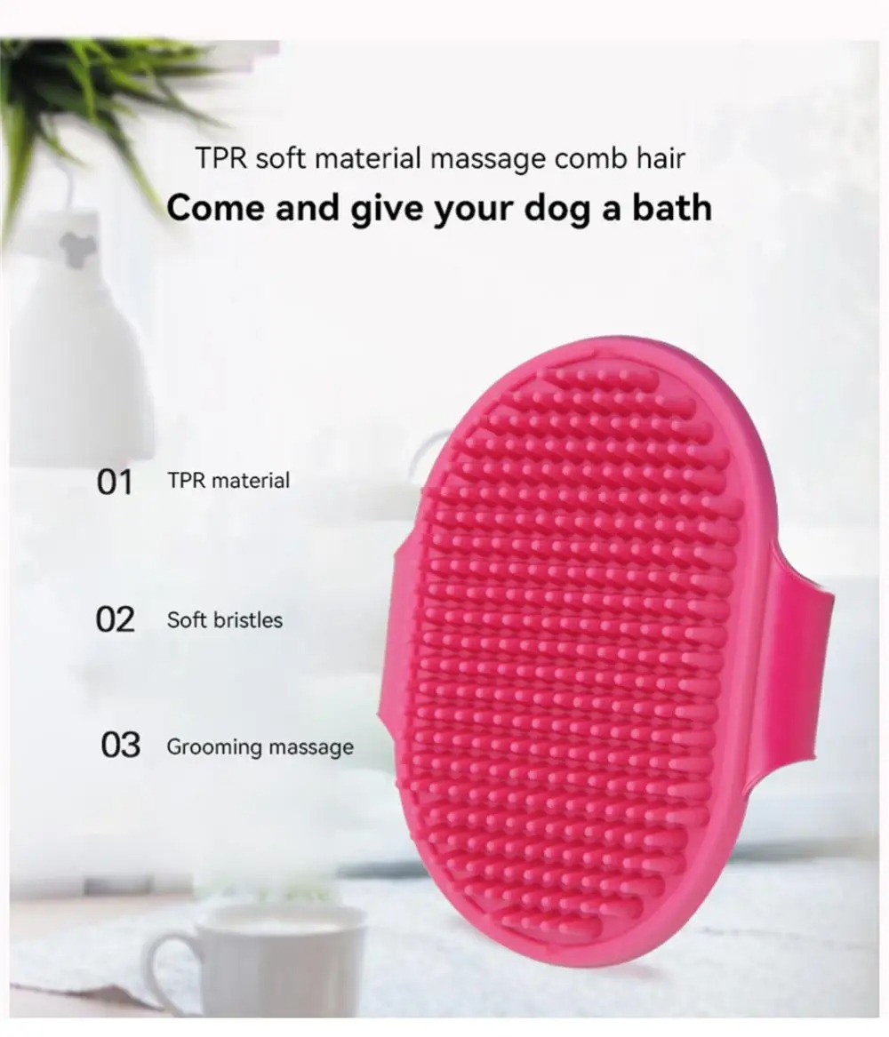 Soft Rubber Cat Brush Bath Silicone Massage Comb Hair Remover Pet Supplies Dog Grooming Wash Cleaning Equipment