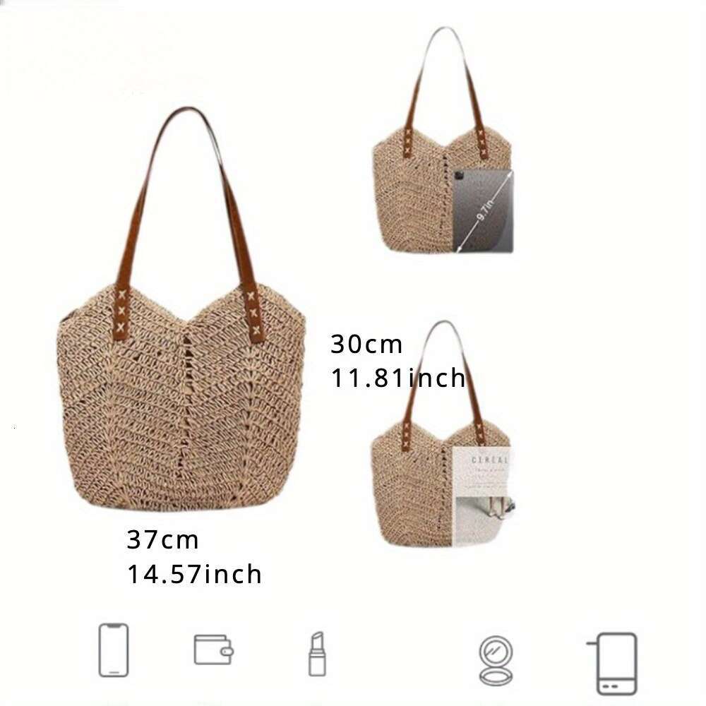 Beach Summer Hot Shoulder Bag - Soft Woven Fabric Handbag For Vacation -