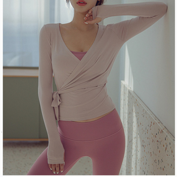 Autumn/winter New Long Sleeved Sports Fitness Top Women's Fashion Yoga Dress T-shirt