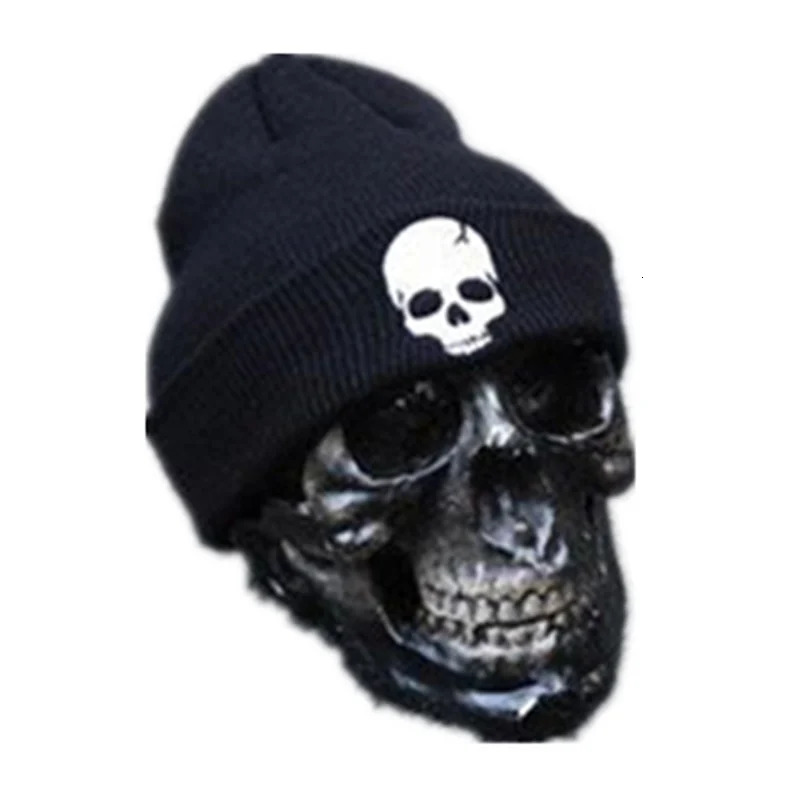 Unisex Knitted Hat Fashion Autumn And Winter Skull Style Beanie Hats For Woman Man Warm Cap 241125