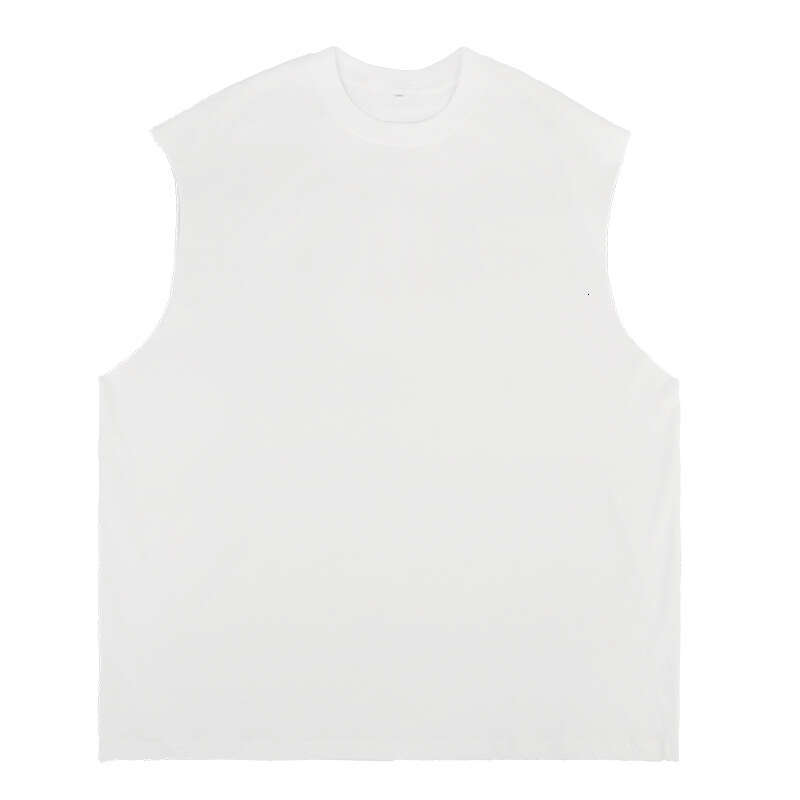 American High Street Fashion Brand Pure Cotton Edge Camisole Solid Color Neutral Loose Retro Sleeveless T-Shirt Vest