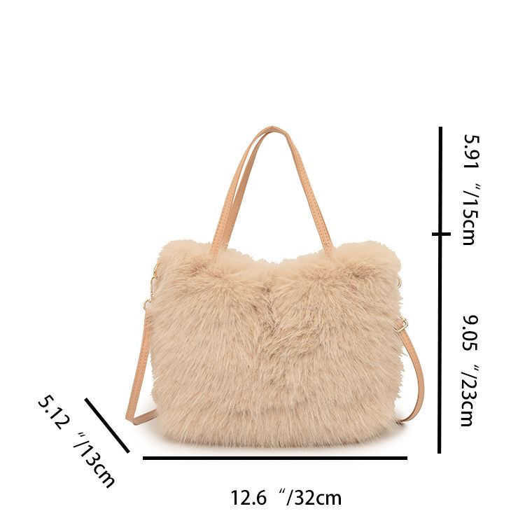 This Years Popular Tote Bag Plush Handbag Winter Versatile Korean Version Single Shoulder Crossbody Bag Tote Bag Totes Handbags 241104