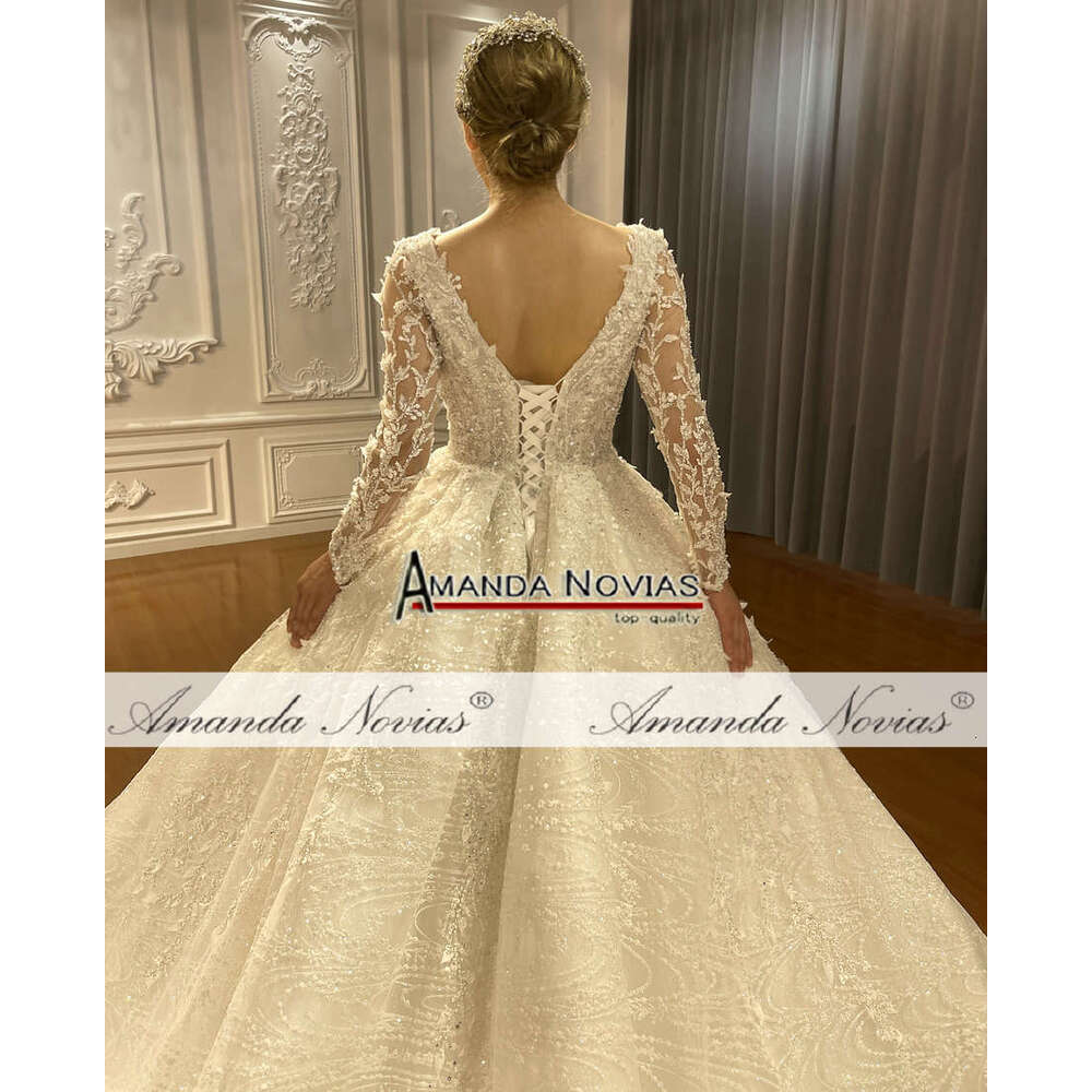 Custom V-Neck Princess Ball Gown Wedding Dress