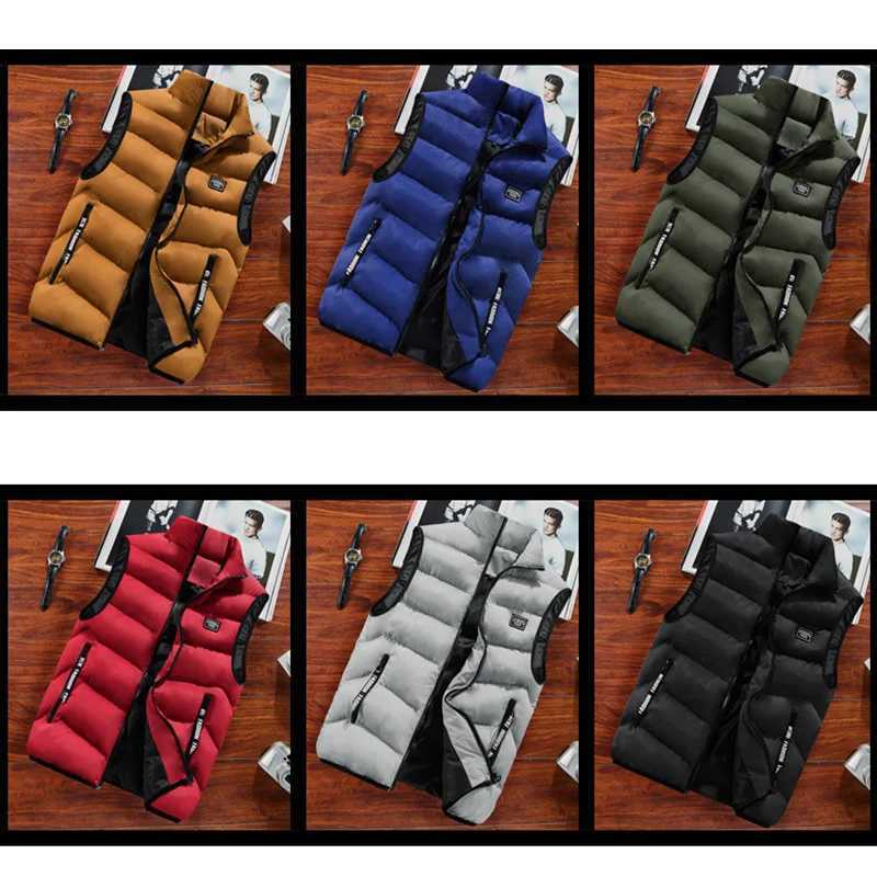 Men's Down Parkas NEW Fashion Mens Jacket Sleeveless Vest Spring Thermal Soft Vests Casual Coats Male Cotton Mens Vest Men Thicken Waistcoat z241