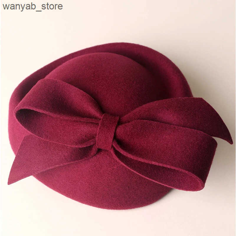 Wide Brim Hats Bucket Hats Women Church Fascinators Hats Black Vintage Wool Wedding Pillbox Tea Party Hat Fedora Felt Fedora Red For Ladies Derby Hat 