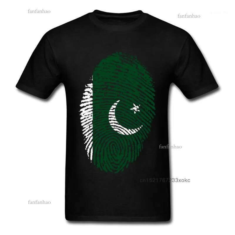 Men's T-Shirts Pakistan Flag Fingerprint Tops Men Tee Loose Style T Shirt Summer Hip Hop T-shirt Unique Clothing Cotton Tshirt Green
