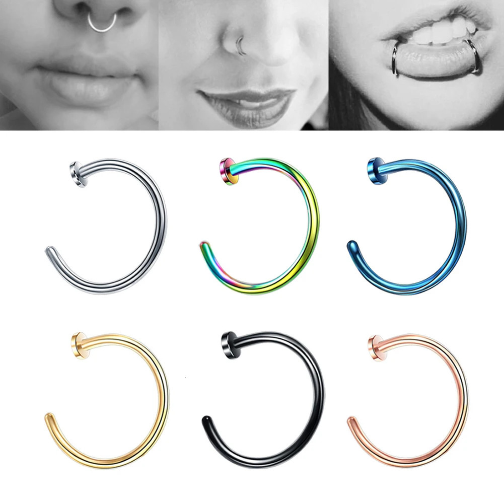 2024 Piercing Nose Ring For Women Open Hoop Type Stud Body Jewelry Accessories 241125