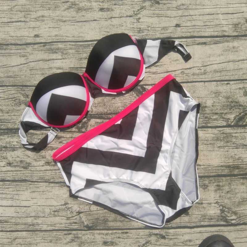 Women's Swimwear High waisted plus size chubby beauty bikini 2020 push digital printing swimsuit Brazilian womens bikini set sexy bikini H241130