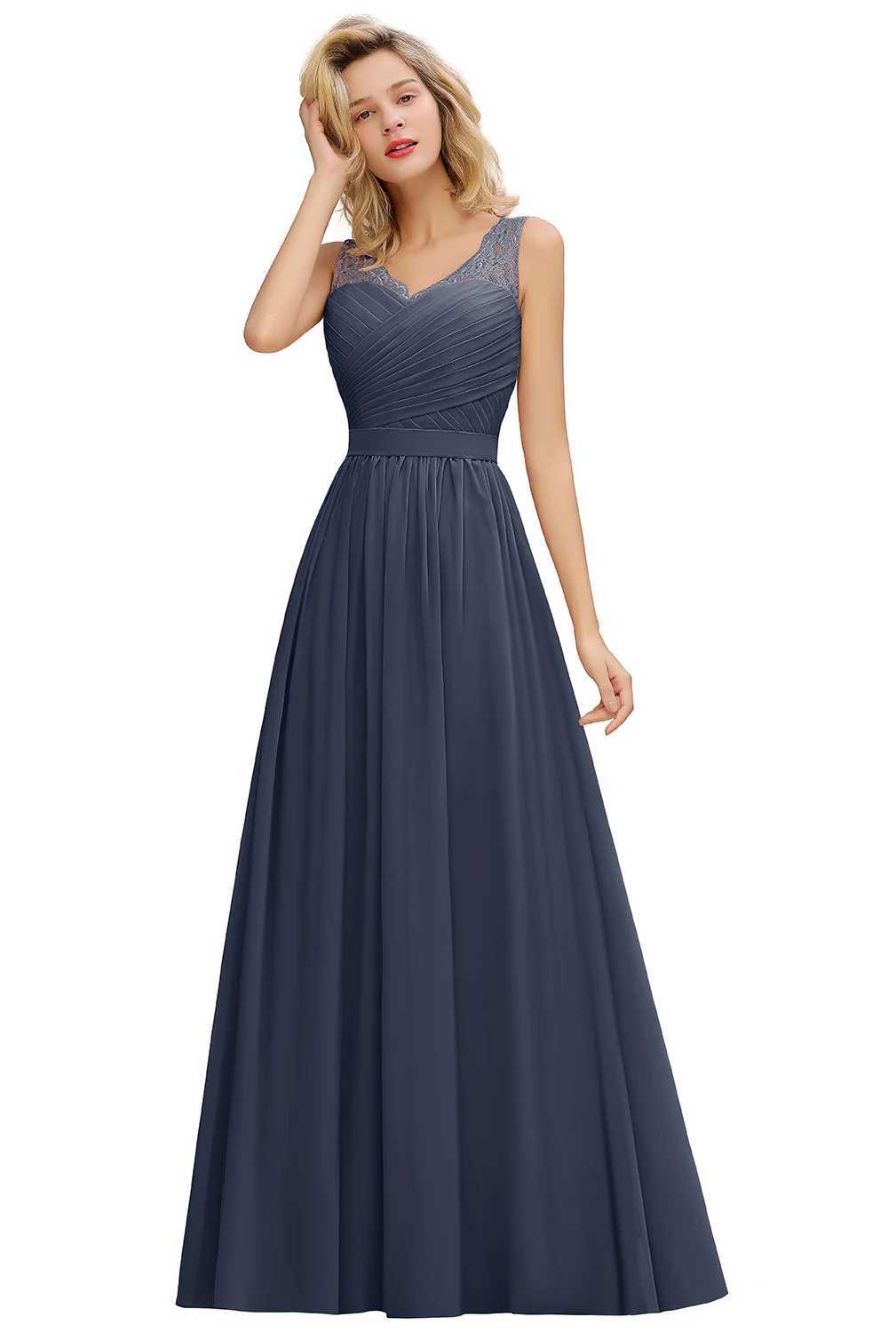 Runway Dresses Dusty Bridesmaid Dresses 2023 Chiffon Lace Long A-line Wedding Prom Formal Evening Party Gowns Robe De Soire De Mariage Y240426