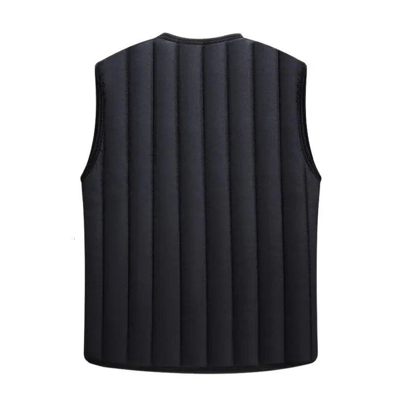 2023 Mens Black Fleece Vest Winter Sleeveless Outerwear Warm Liner Vests Plus Size 2Xl 3Xl 4Xl Soft 241129