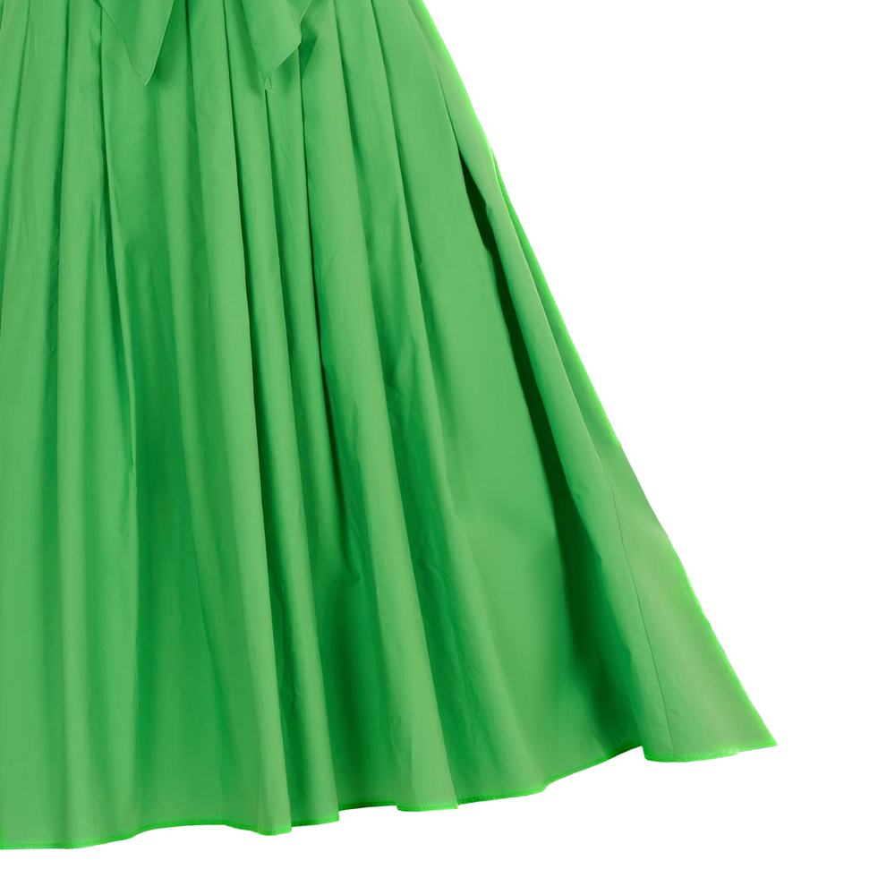 Summer New Casual Commuting Elegant Lapel Women's Dress Fashion Solid Color Ruched Buttoned V Neck Shirt Dresses