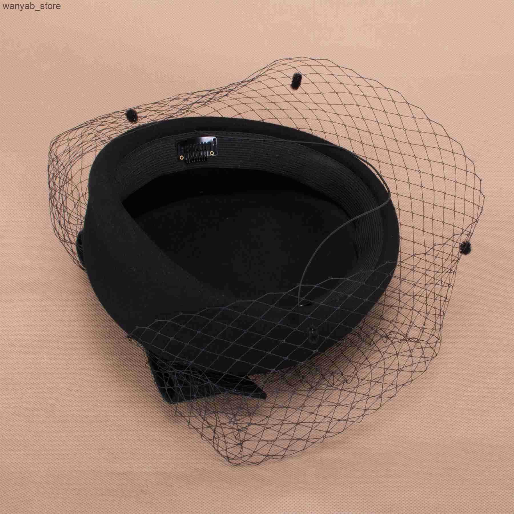 Berets Lawliet Womens % Wool Felt Dress Winter Beret Pillbox Hats Event Church Tea Party T311 L240910