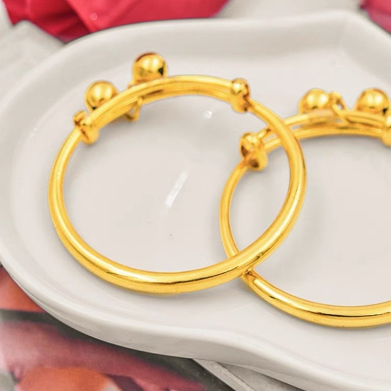 Fashion 18K Yellow Gold Color Lovely Children Kid Boy Girl Infant Baby Bangle Bracelet Gift Lucky Newest Bangle For Child