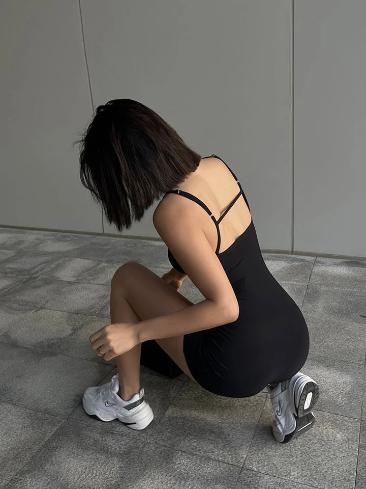 Solid Backless Tank Bodysuit Sexy Camisole Top Jumpsuit Womens Bodycon Summer Black Sleeveless Slim Rompers Y2k Clothing 241120