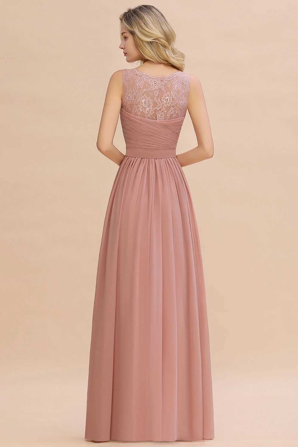 Runway Dresses Dusty Bridesmaid Dresses 2023 Chiffon Lace Long A-line Wedding Prom Formal Evening Party Gowns Robe De Soire De Mariage Y240426