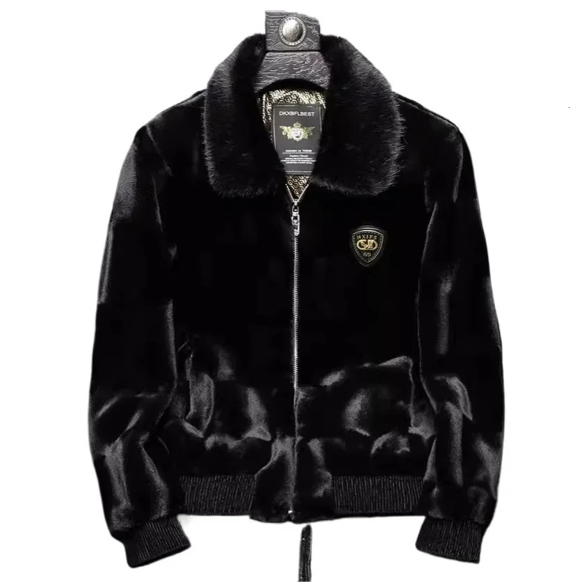 Winter Mens Faux Fur Leather Jacket Highquality Solid Color Wool Liner Thick Warm Jacket Outdoors ColdProof Coats Men Clothing 241126
