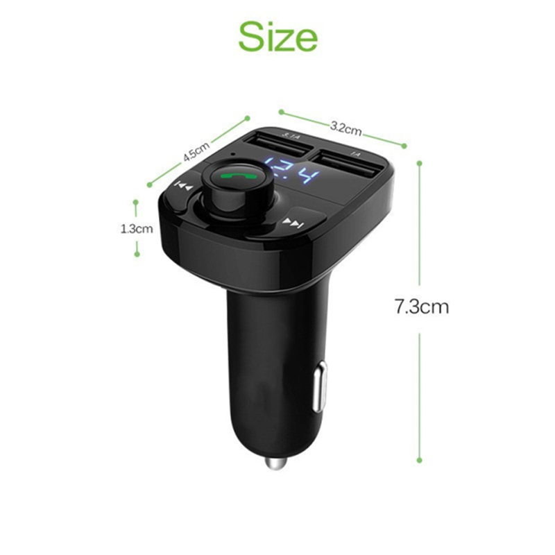 X8 Car Dual USB Fast Charger FM Transmitter Bluetooth-compatible5.0 Handsfree Car Kit Audio Modulator MP3 Player Audio Receiver Sea Shipping