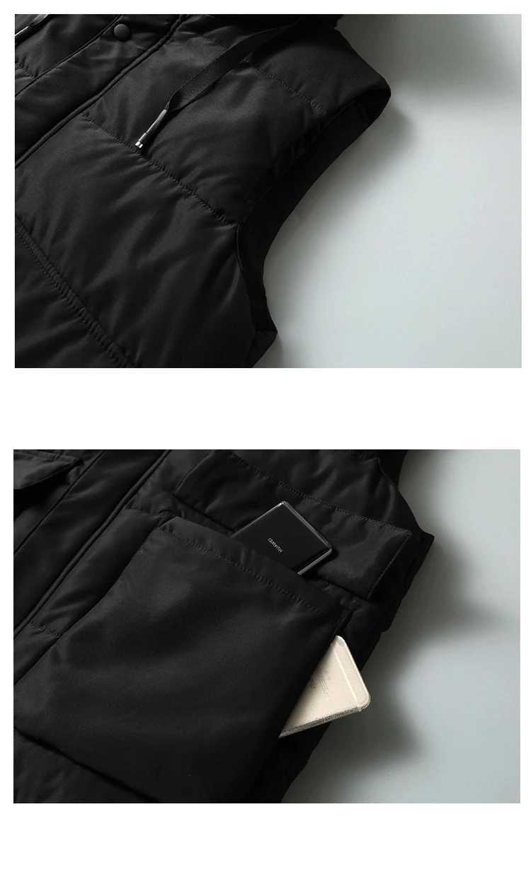 Men's Down Parkas Plus Size 10XL 11XL Mens Vest Jacket Winter Waterproof Warm Sleeveless Men Jacket Fashion Hooded Casual Vest Thicken Waistcoat 