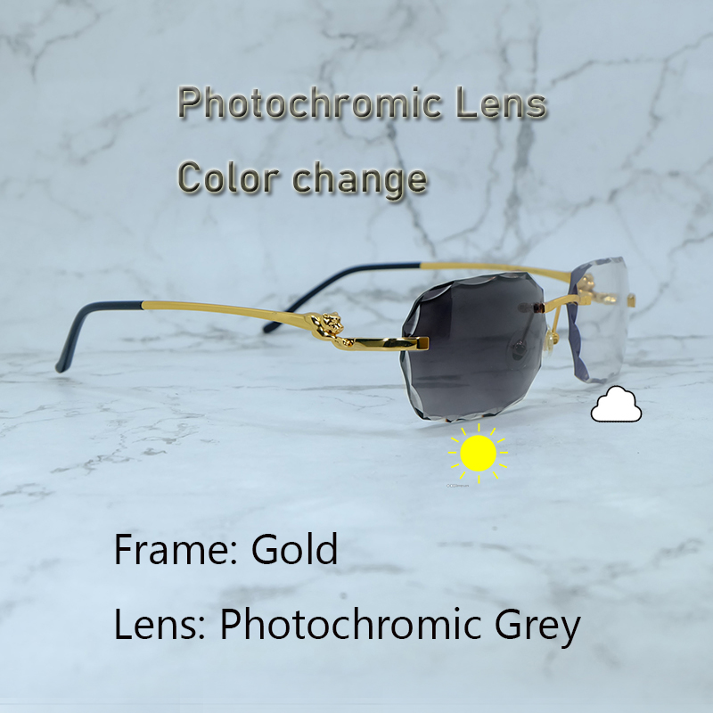 Photochromic Lens Sunglasses Diamond Cut Color Change Two Colors Lenses 4 Season Glasses Interchangble Luxury Rhinestones Carter Eyewear Gafas 0281
