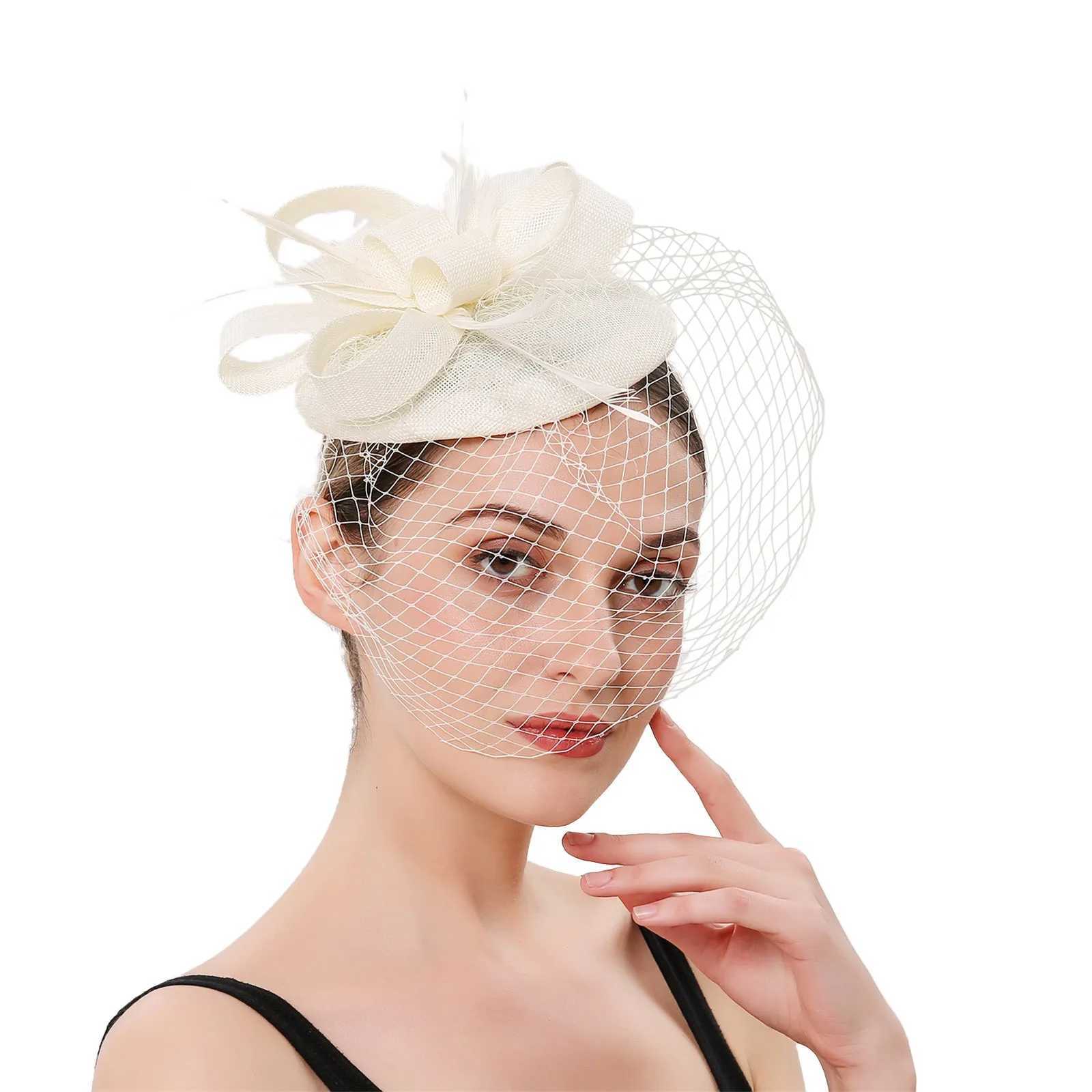 Wide Brim Hats Bucket Hats Hot Fancy Fascinators Pillbox Hats for Womens Headdress Cocktail Tea Party Kentucky Derby Jockey Club Hair Accessories Y240
