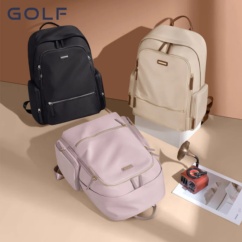 GOLF Womens Backpack Fashion Solid color travel bag Commuting School Bag Female Students 156inch Computer 241126