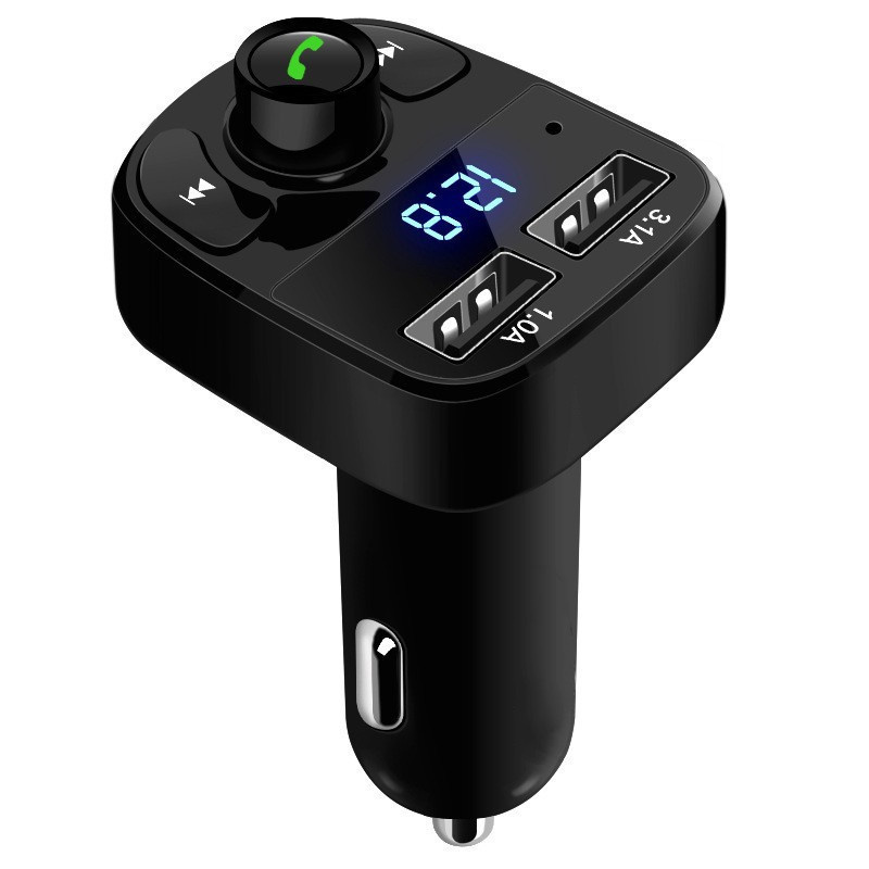 X8 Car Dual USB Fast Charger FM Transmitter Bluetooth-compatible5.0 Handsfree Car Kit Audio Modulator MP3 Player Audio Receiver Sea Shipping
