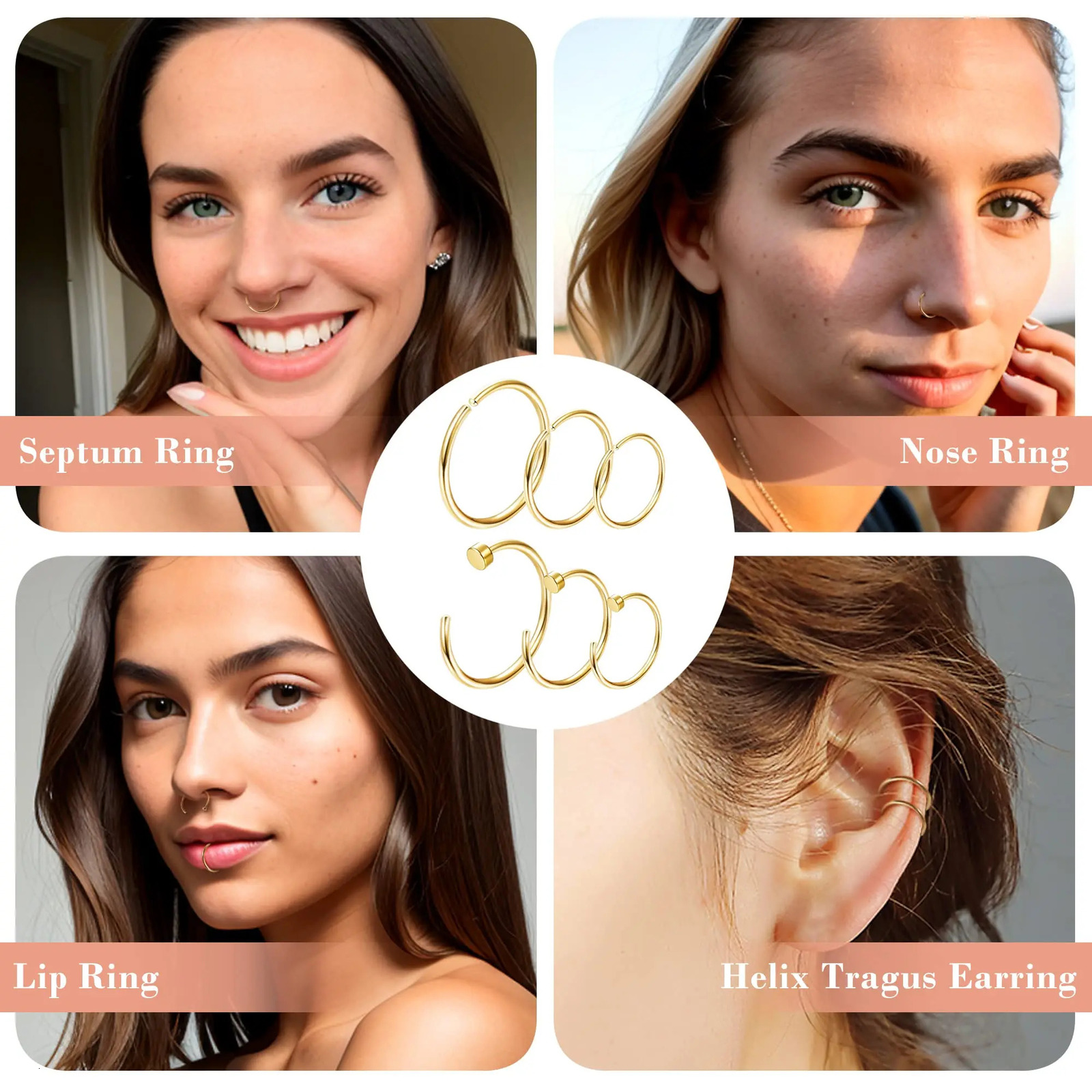 1PCS Hypoallergenic Nose Ring Studs for Sensitive Skin 20G Hoops Women Men 2mm Small Piercing Jewelry 241125