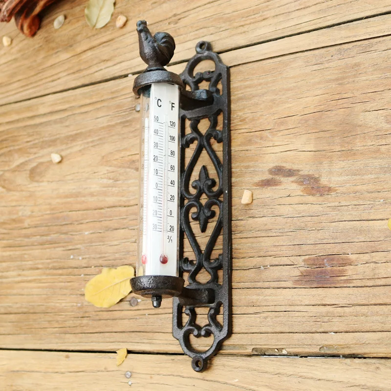 Vintage Indoor Temperature Gauge Home Creative Garden Wall Mounted European Temperature Gauge Home Decoration 241127