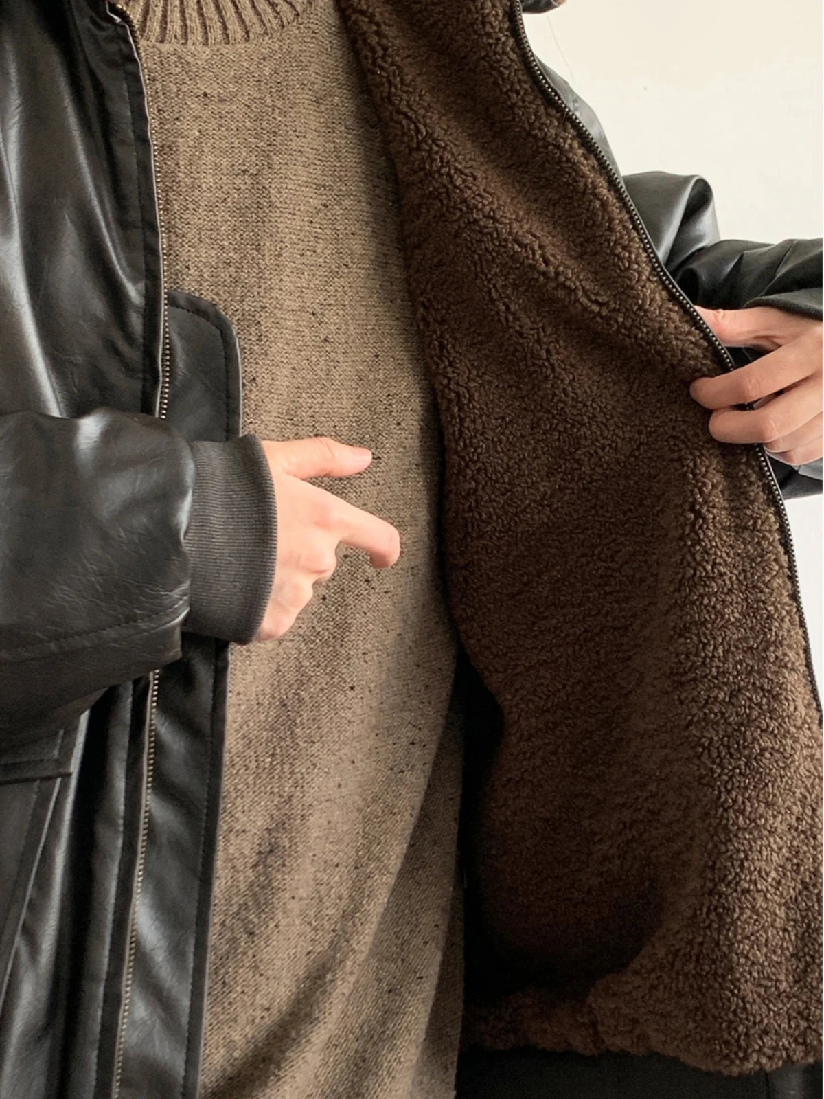 Winter American Retro Motorcycle Leather Jacket For Men Clothing Harajuku Casual High Quality Thick Fleece Fur Collar Coat Male 241120