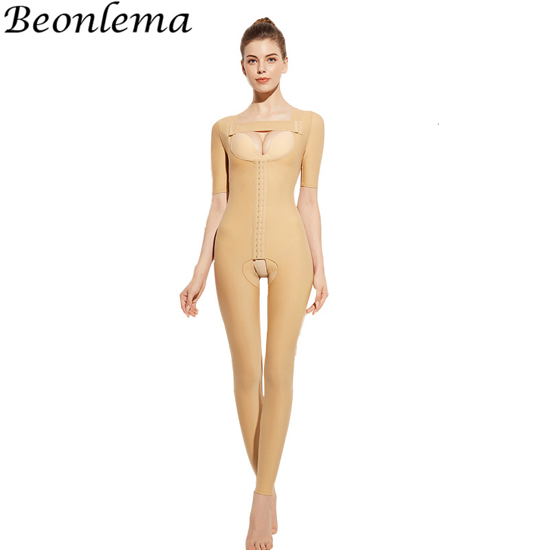 Women's Fas Colombianas Medical Grade Bodysuit Postpartum Full Body Shaper Snap Closure Shapewear Post Liposuction Corset