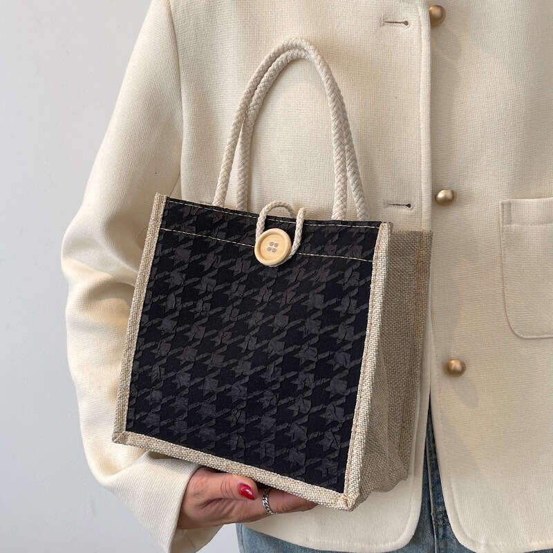 Internet Celebrity Ins En Tote New Fashionable Outdoor Canvas Bento Bag, Office Worker Rice Bag