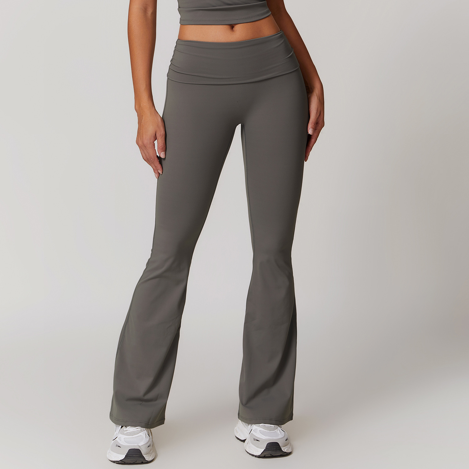 High Waisted Hip Lifting Yoga Casual Tight Fitting Wide Leg Flared Sports And Fitness Outerwear Pants,